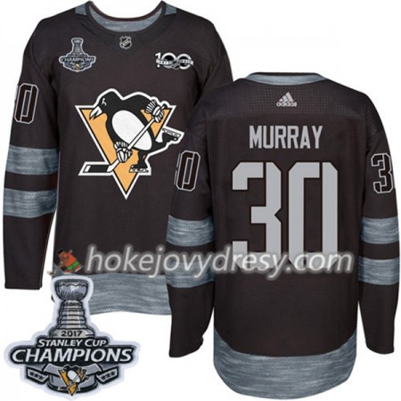 Pánské Hokejový Dres Pittsburgh Penguins Matt Murray 30 1917-2017 100th Anniversary Adidas Černá 2017 Stanley Cup Champions Authentic